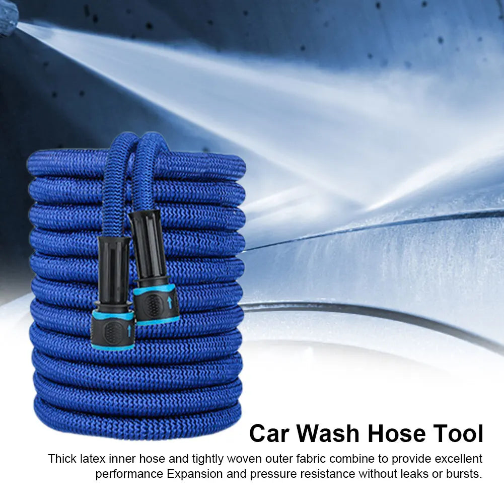 25FT-100FT(after water injection) Expandable Magic Hose Suitable for 3/4 " 1/2" Faucets High-Pressure Car Wash Water Gun Hose