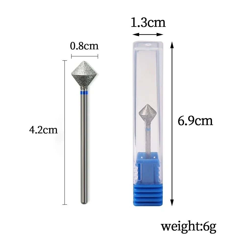 Diamond Nail Drill Bit 3/32 inch, Rotary Cuticle Cleaning Burr for Manicure Drills