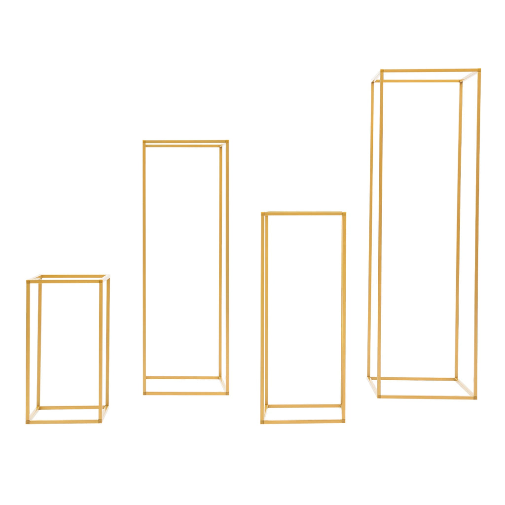 4Pcs Wedding Flower Stand Set Gold Metal Column Rack Party Decor Balloon Display Holder Centerpiece Vase Pillar 40+60+80+100cm