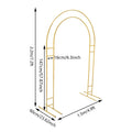 Gold Round Arch Backdrop Stand 2.2m Large Wedding Party Decor with Double Tube for Flowers Balloons Heavy Duty Steel Frame