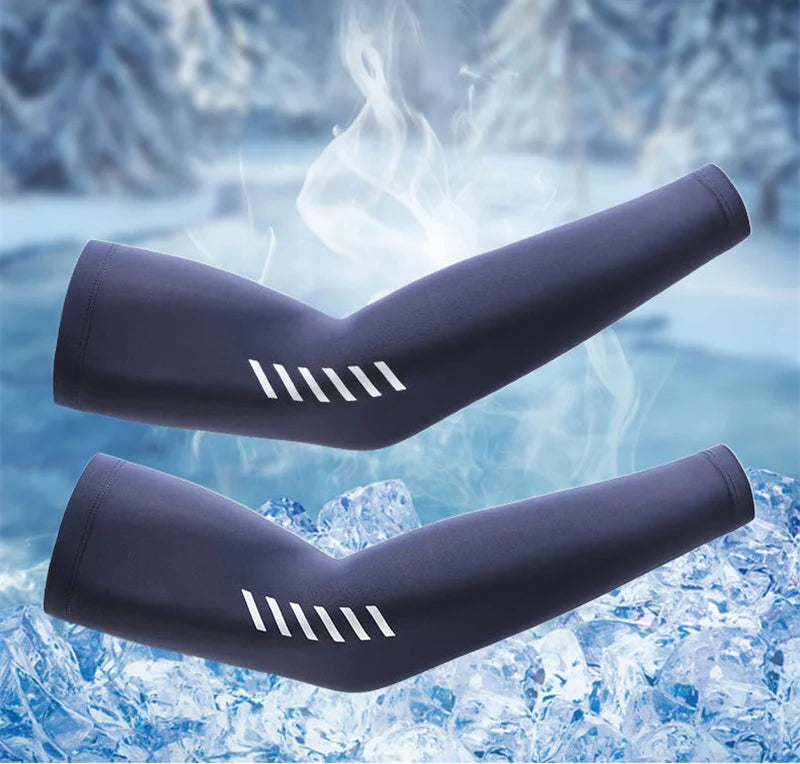 UPF 50+ Summer Thin Sun-protective Sleeve Men Anti-UV Arm Sleeves for Driving Cycling Male Arm UV Protection Ice Silk Sleeve