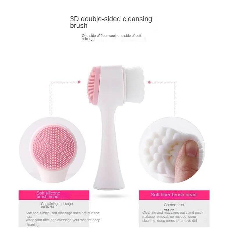 Double-Sided Silicone Facial Cleansing Brush