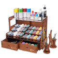 OPHIR Model Paint Organizer Wooden Paint Rack with Brush holder and Craft Tool Storage with Miniature Handle MG063UP