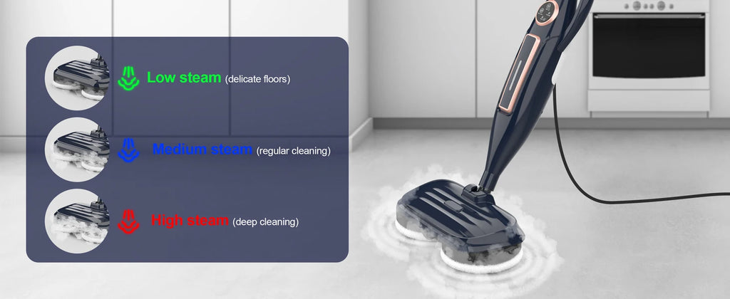 INSE VM6 Steam Mop Cleaner with Rotating Mop Pad 1300W Powerful Floor Steamer 10 in 1 Lightweight Spin Mop for Home Hardwood Laminate Tile