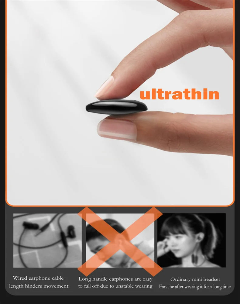 Ultra-Thin Sleep Earbuds, Bluetooth 5.3 Invisible Wireless Earphones for Sleeping and Sports