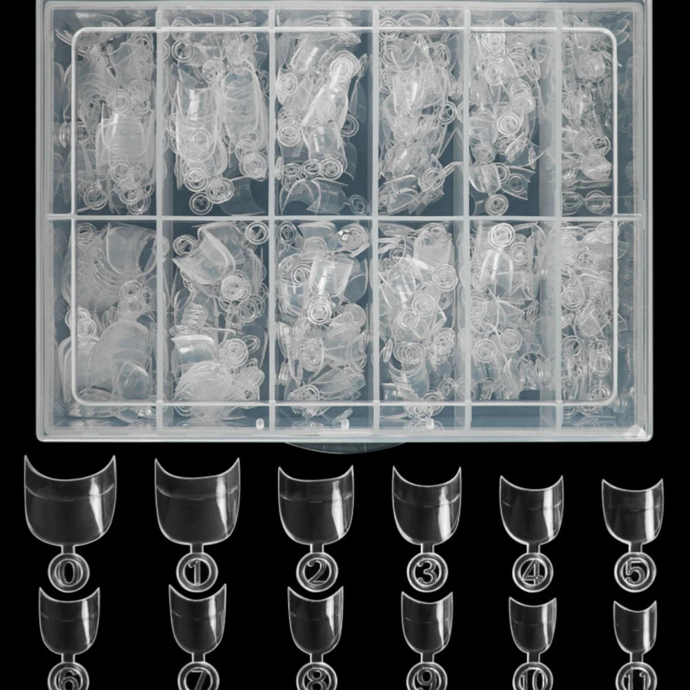 600PCS French Short Square Nail Tip Natural Half Cover Acrylic Nails Press on Nails for Nail Salons DIY Home with Box Fake Nails