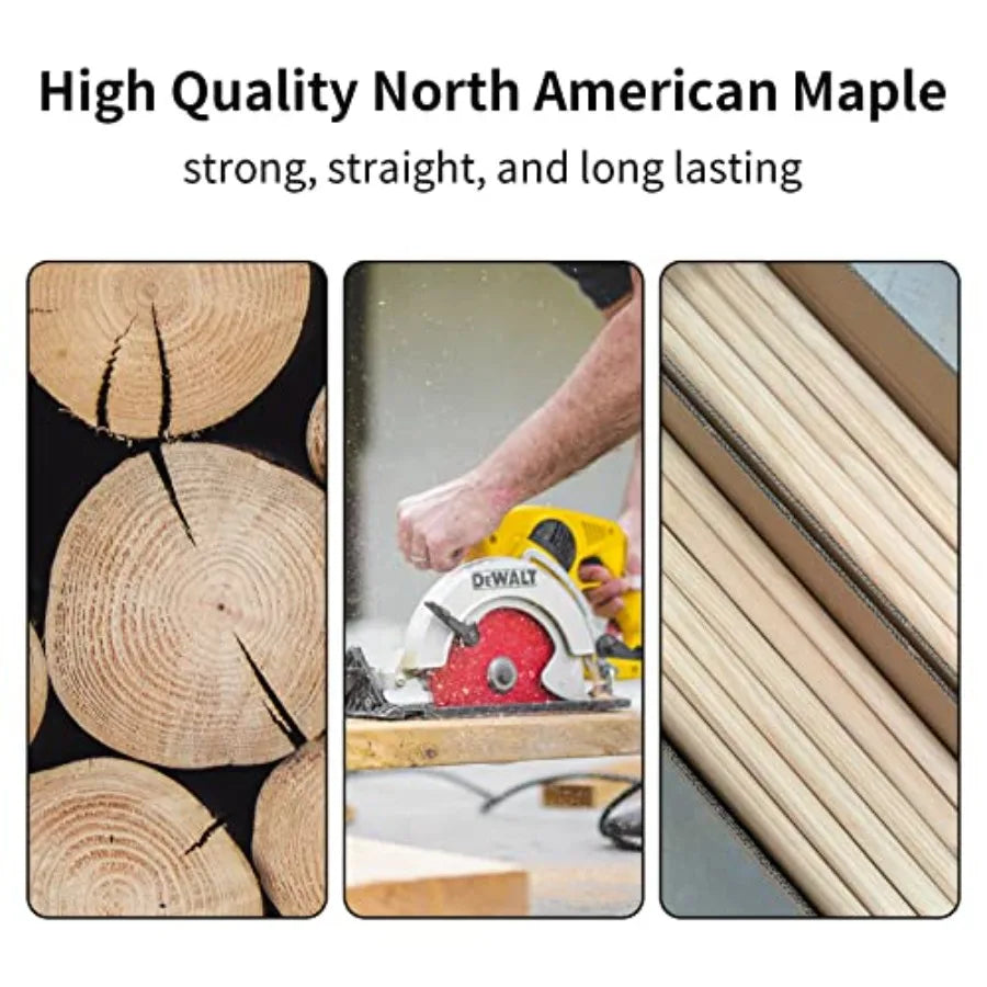 Ohtomber Drum Sticks 2 Pair 5A Maple Drumsticks for Live Performance and Practice Natural Wood Finish Balanced Weight and Respo