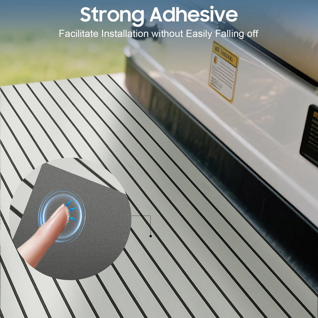 Self-Adhesive EVA Foam Floor Mat 90x240cm Faux Teak Waterproof Boat Decking RV Floor Pad 6mm Thick for Marine Caravan Home Gym