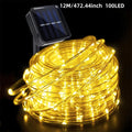 Solar LED Rope Tube Lights 100 LED, 8 Modes Waterproof Outdoor String Lights for Fence and Garden