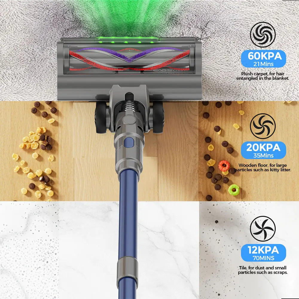 Cotiar 650W 60kPa Vertical Vacuum Cleaner Handheld Home Appliance Cordless Vacuum Cleaner 70 Mins Runtime Multi-functional  S25