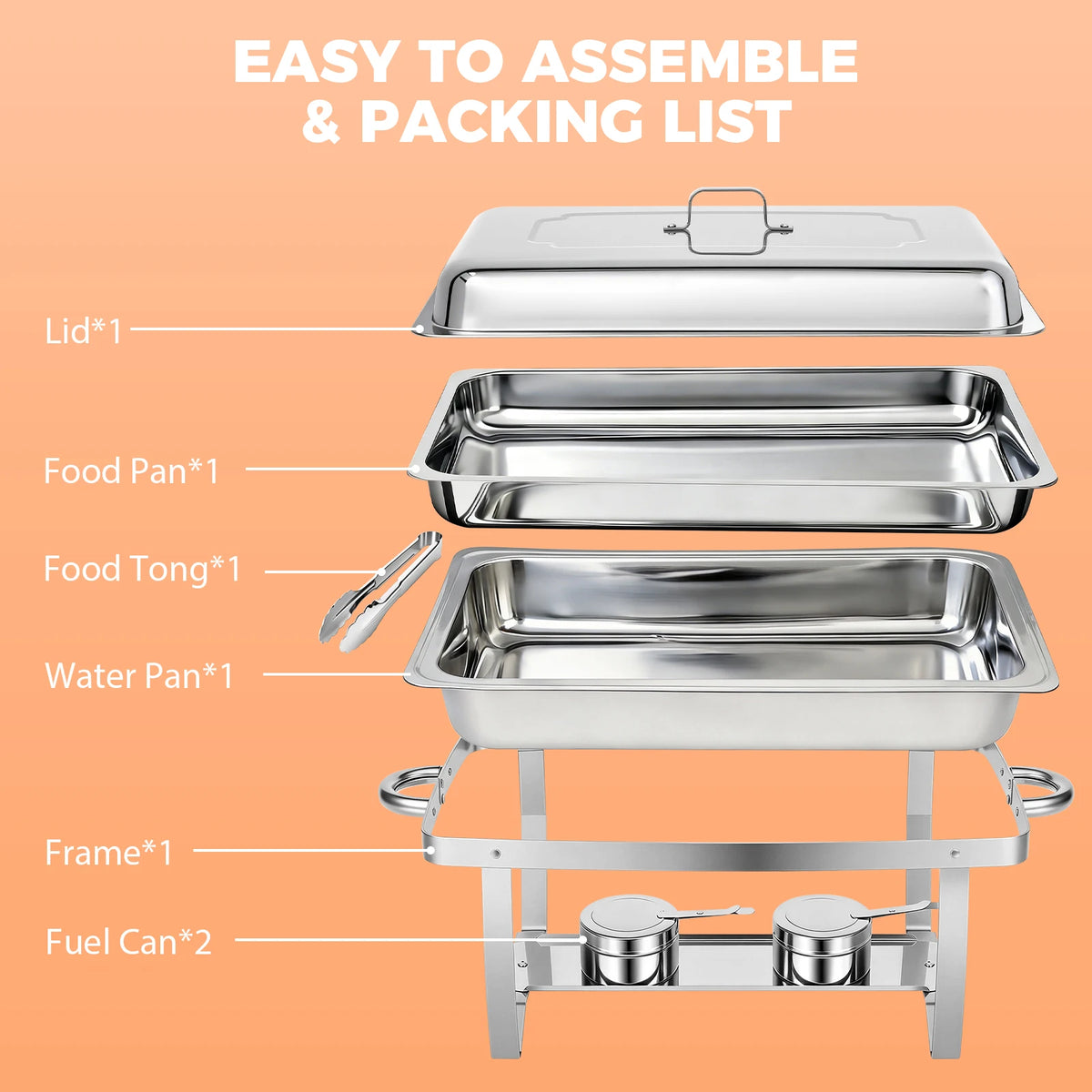 Chafing Dish Buffet Set Stainless Steel 316 Restaurant Catering with Lids Holders Food Warmer Server for Party Banque Weddings
