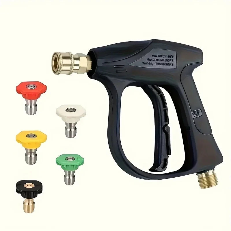 3000PSI High Pressure Cleaning Water Gun M22 14 Hose Interface 1/4 Inch Quick Connection Perfect For Car Patio Garden Outdoor Cleaning Heavy Duty Power Washer Accessory