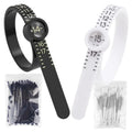 TOOLTOS 50PCS Ring Sizer Measuring Belts with Magnifier US Size 1-17 Adjustable Finger Gauge Black White Jewelry Ring Measuring Tools