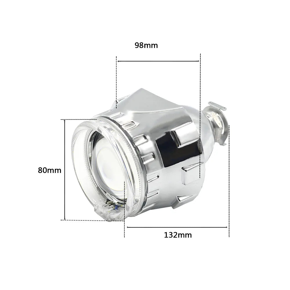 2.5 Inch 8.0 Bi Xenon Projector Lens With DRL LED Angel Eyes Shrouds Car Assembly Kit For Car Headlight H1 H4 H7 Model