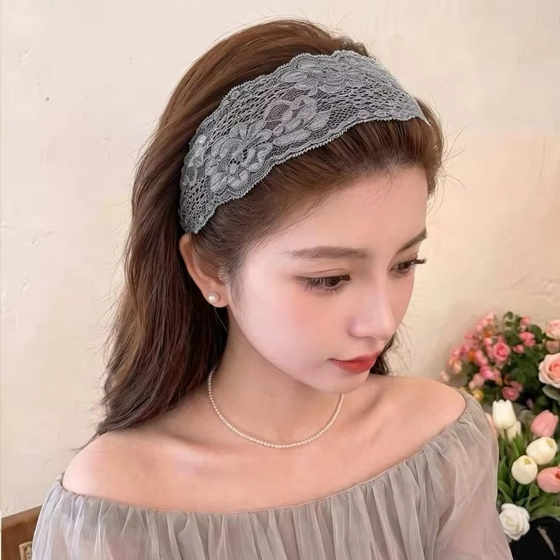 Wide Lace Elastic Headband
