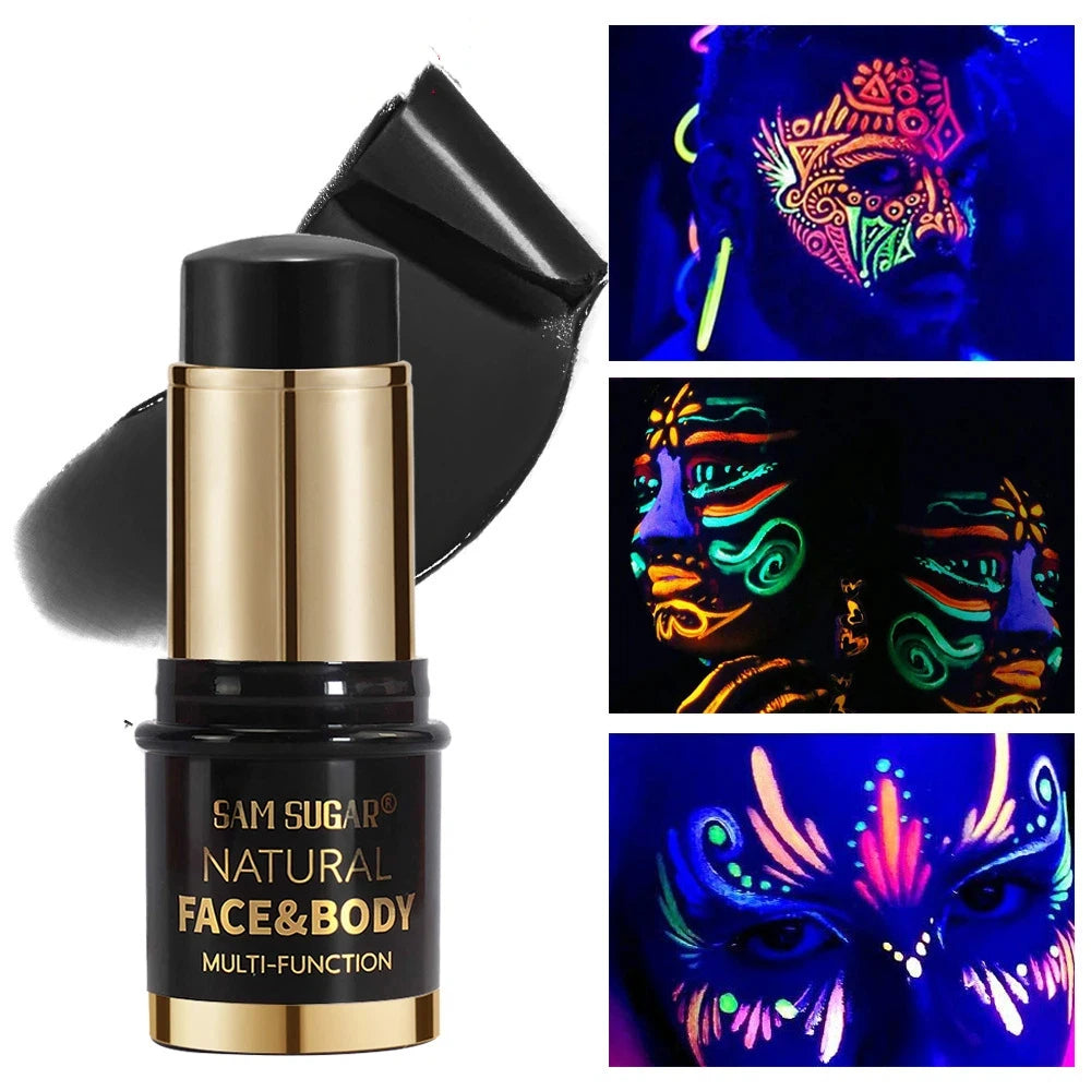 12 Colors Black White Halloween Makeup Waterproof Face Body Paint Stick Neon Colorful Blue Green Yellow Face Paint Cosmetics