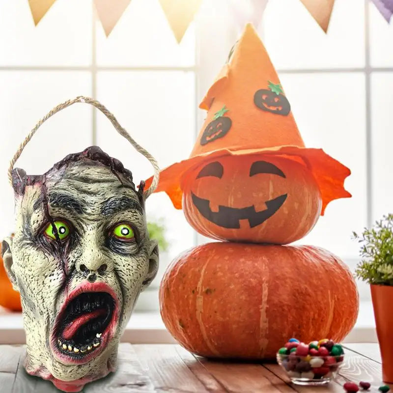 Halloween Skull Head Candy Bowl, Trick or Treat Candy Holder