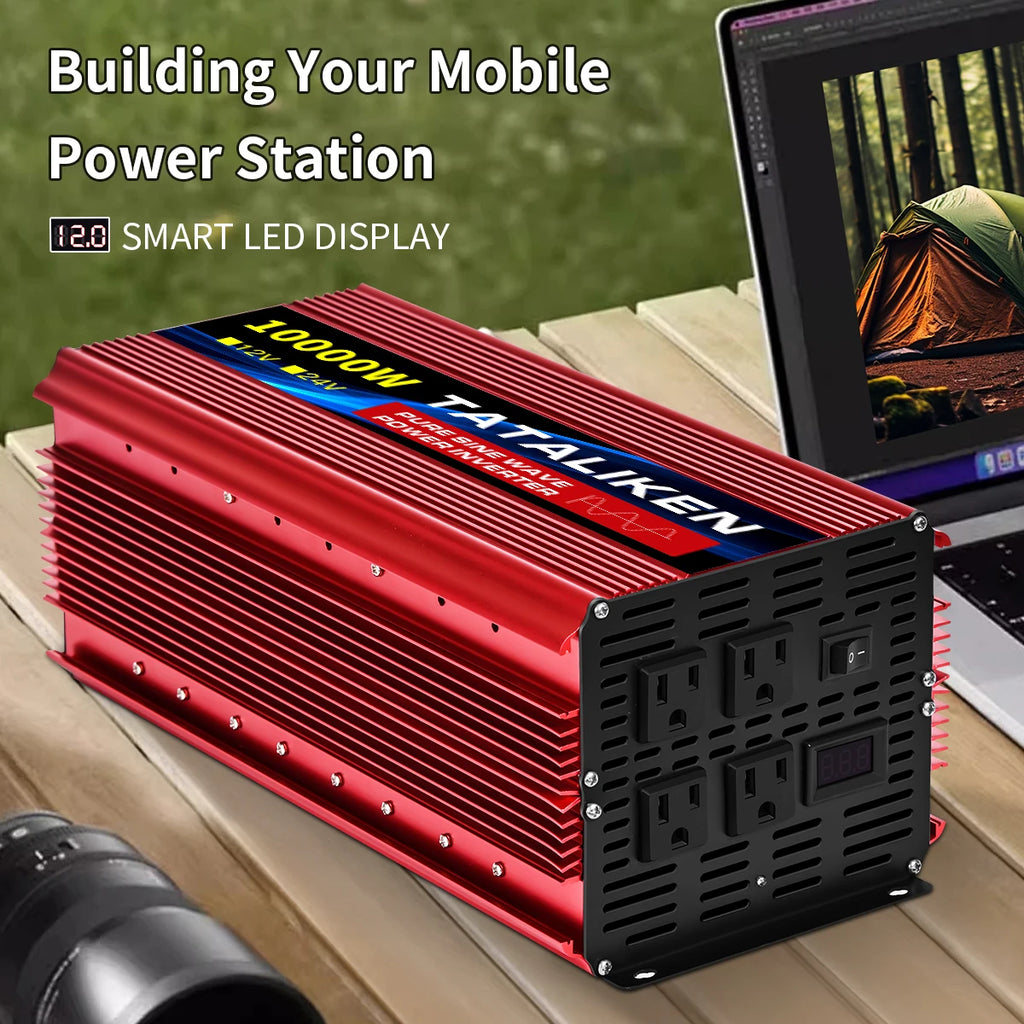 Pure Sine Wave Inverter 3500W/4000W/4500W/5000W inverter  12v converter 60HZ Portable camping car available US socket