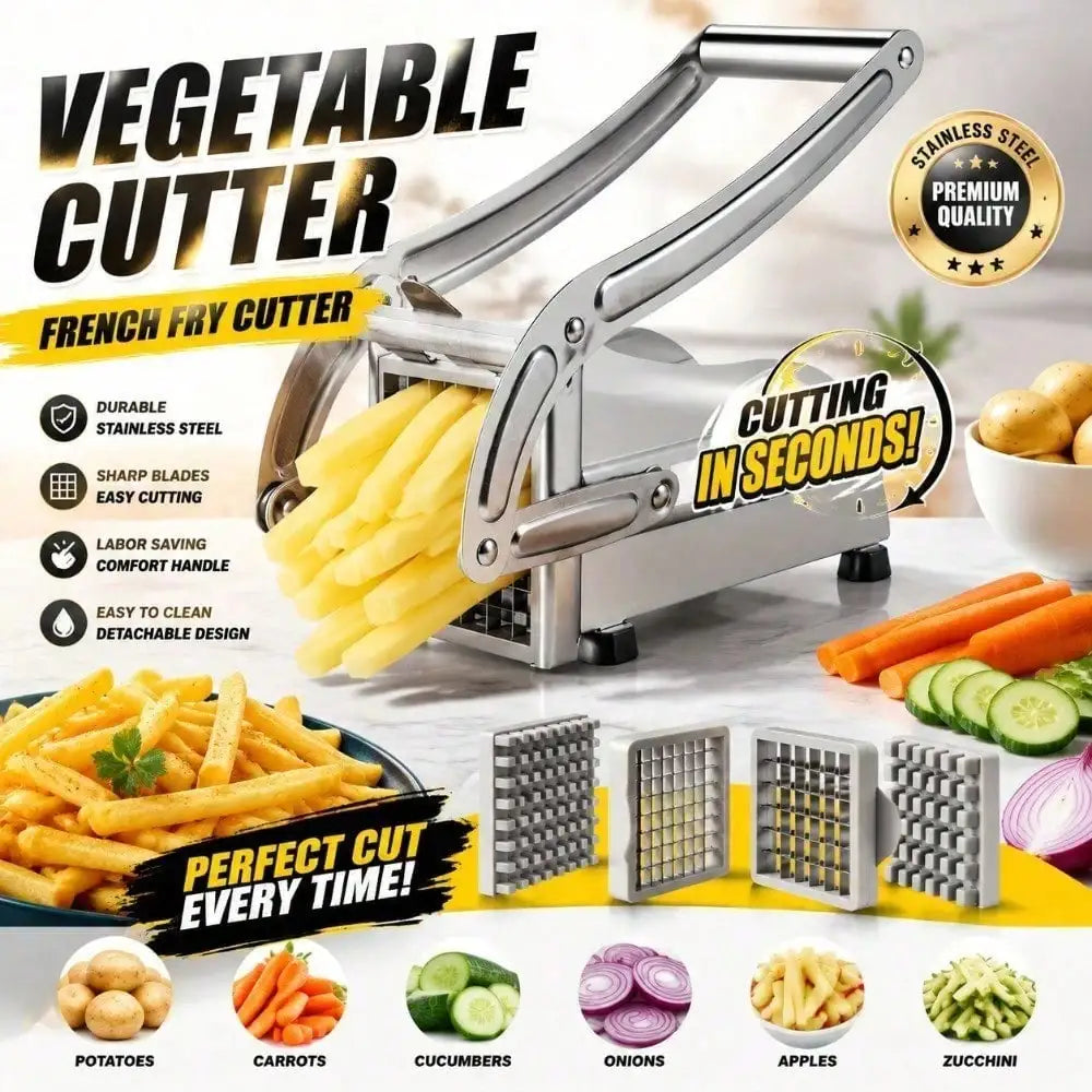 Vegetable Cutter, French Fry Cutter, Stainless Steel Fruit Cutter, French Fry Chopper, Potato Slicer, Vegetable Chopper, Onion Chopper, Food Chopper, Chopper For Potatoes, Carrots, Cucumbers, Kitchen Supplies, Kitchen Gadgets