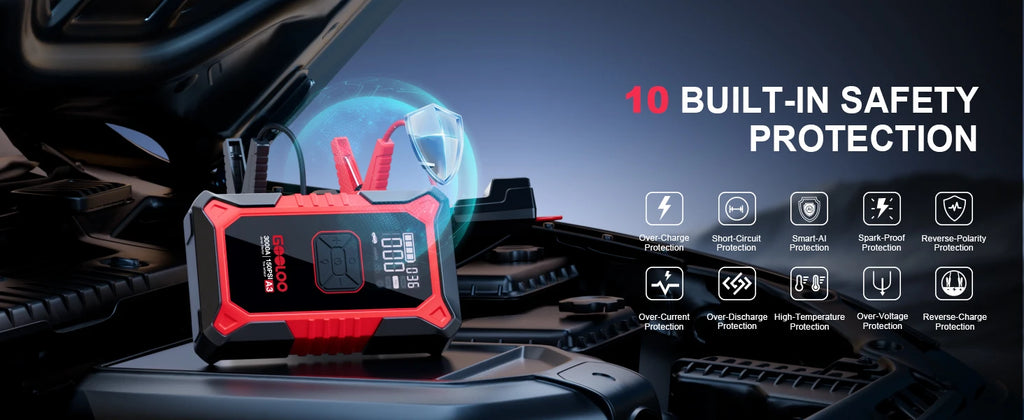 A3 Jump Starter with Air Compressor, 3000A Portable Car Battery Booster (9.0 Gas/6.5L Diesel) with 150PSI Auto-Shutoff Ti