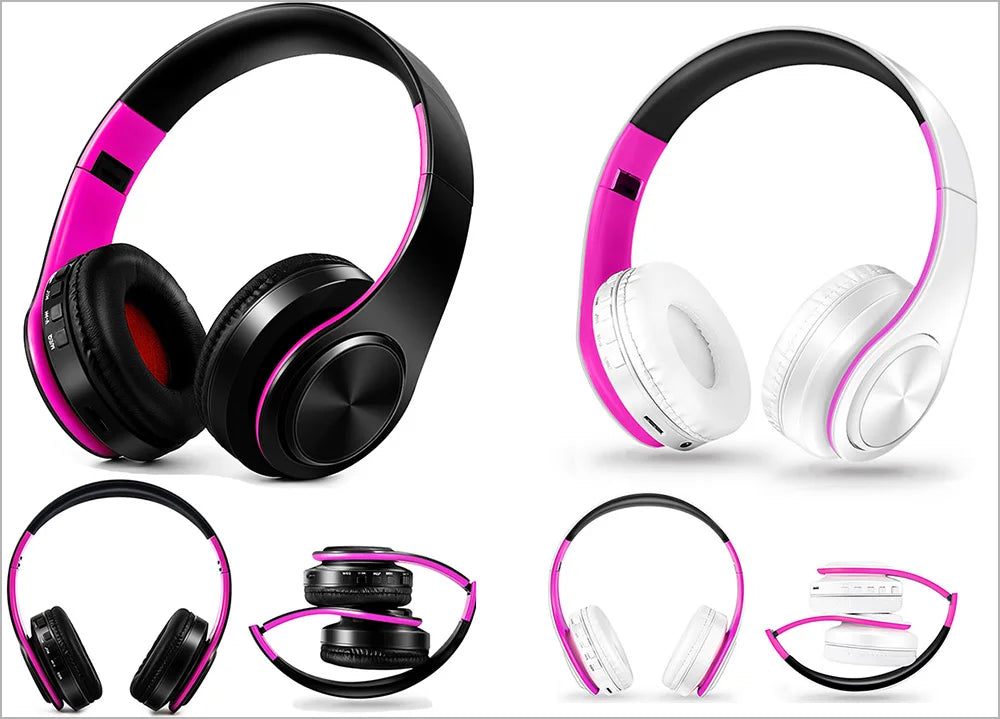Wireless Bluetooth Stereo Headset Upgrading Sports Overhead Earphone with Mic for Smart Phone TV PC Tablet - Music