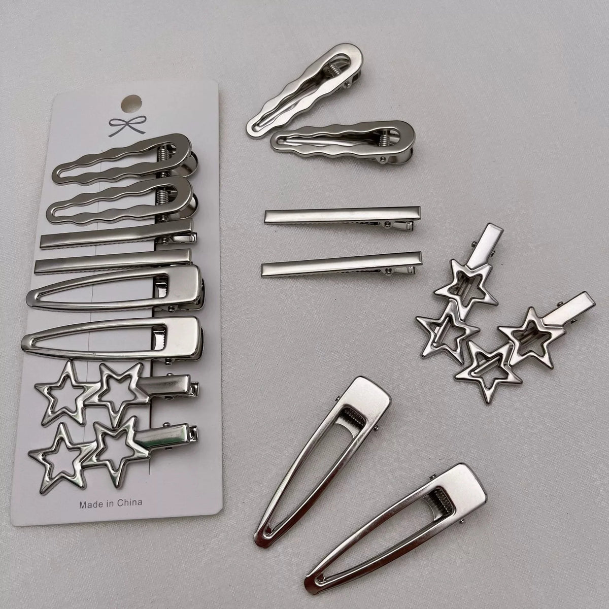 Silver Metal Duckbill Hair Clips