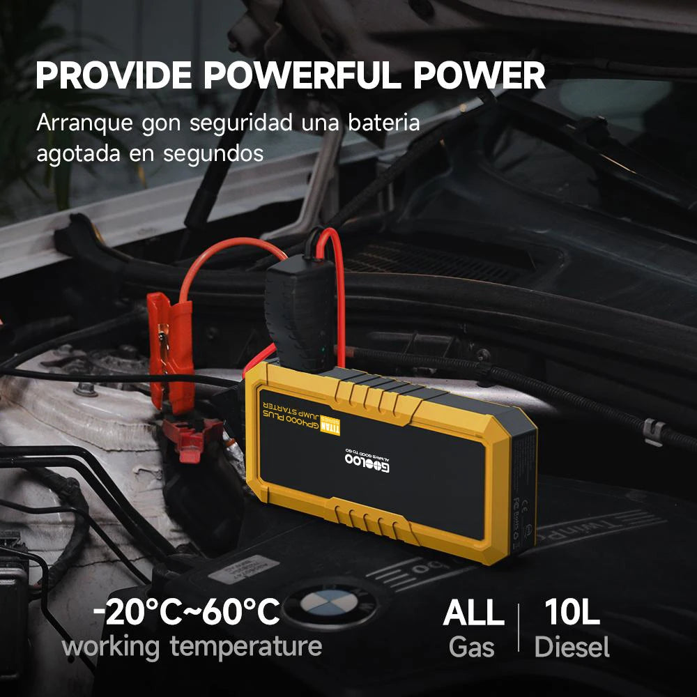 GP4000 PLUS 4000A 12V Portable Car Jump Starter, SuperSafe Lithium Battery Booster Pack, Spark-Proof with LED Light