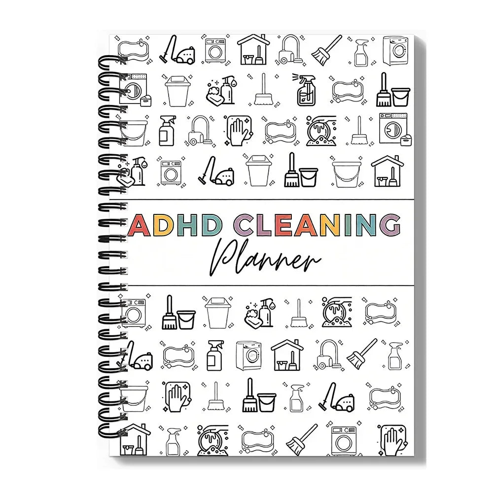 1 Piece Spiral Binding Cleaning Planner Notebook Visual Layout Household Organizer Daily Chore Schedule Journal for Home Tidying Management