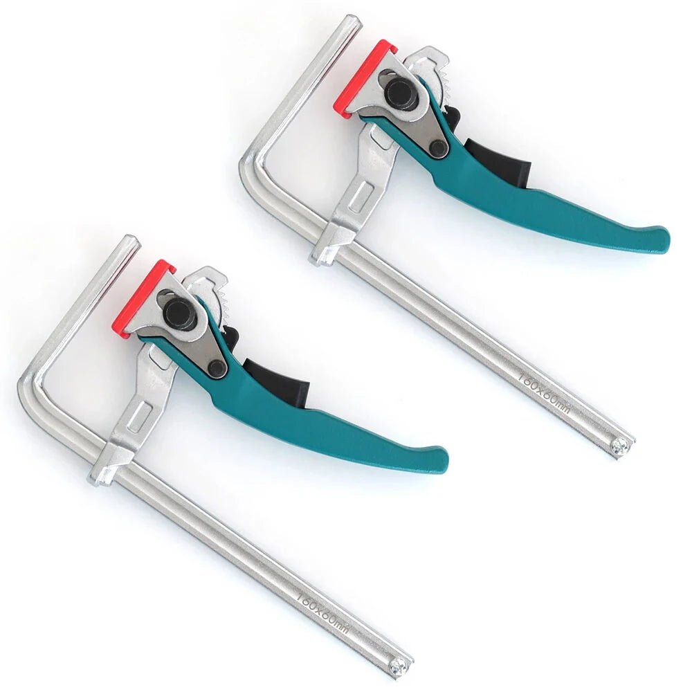 2pcs Ratcheting Table Clamps, Quick Release Track Saw Clamps, Guide Rail Clamp for MFT Table and Guide Rail System