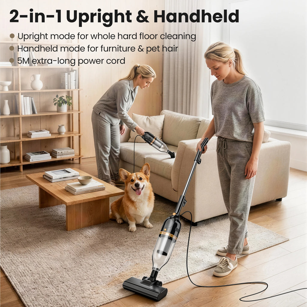 INSE R7/R6X/R3S Corded Vacuum Cleaner Handheld Stick Vacuum 600W Powerful 3 In1 Lightweight Vacuum Cleaners for Home Hard Floor Pet Hair