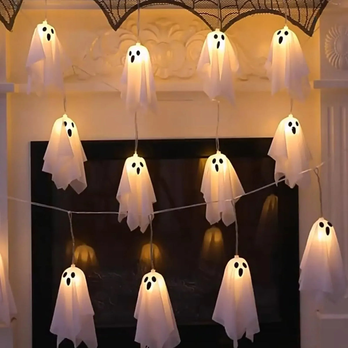 Halloween Ghost String Lights, 8 Modes Waterproof LED Garland