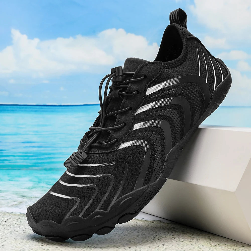 Men's Quick-Dry Water Shoes, Lightweight Barefoot Beach and Wading Sneakers