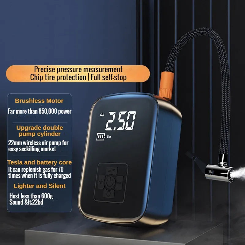 Portable 12V Cordless Tire Inflator, 150 PSI
