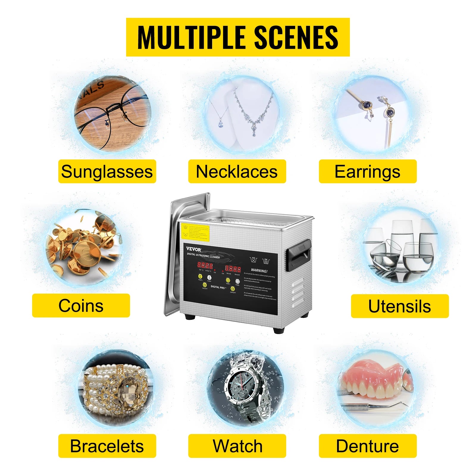 SucceBuy 2L 3L 6L 10L 15L Upgraded Ultrasonic Cleaner Lave-Dishes Portable Washing Machine Diswasher Ultrasound Home Appliances