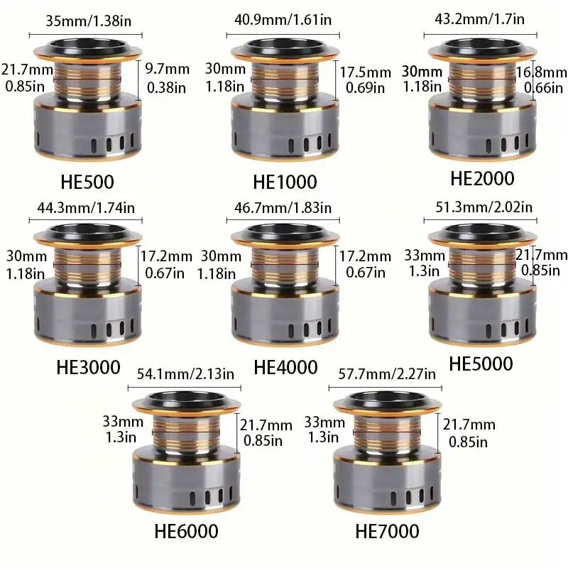 1 Piece Two-Hand Rotating Fishing Reel, He1000-7000 Series, 5.2:1 Gear Ratio, 22.05lb Extraction, Smooth and Sensitive Aluminum Alloy Body, Pa Nylon, Left/Right Hands Can Be Changed, Suitable for Freshwater and Saltwater
