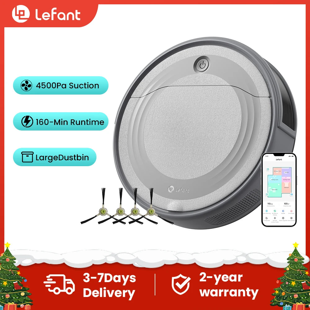 Lefant M310 Robot Vacuum Cleaner– 4500Pa Suction, Ultra-Slim & Quiet, PreciSense Obstacle Avoidance, WiFi/App/Voice Control