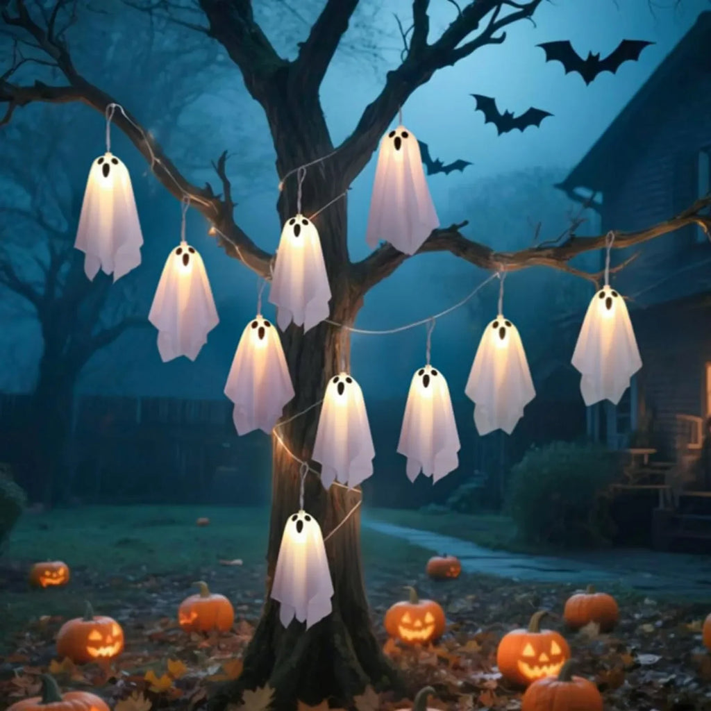 Halloween Ghost String Lights, 8 Modes Waterproof LED Garland
