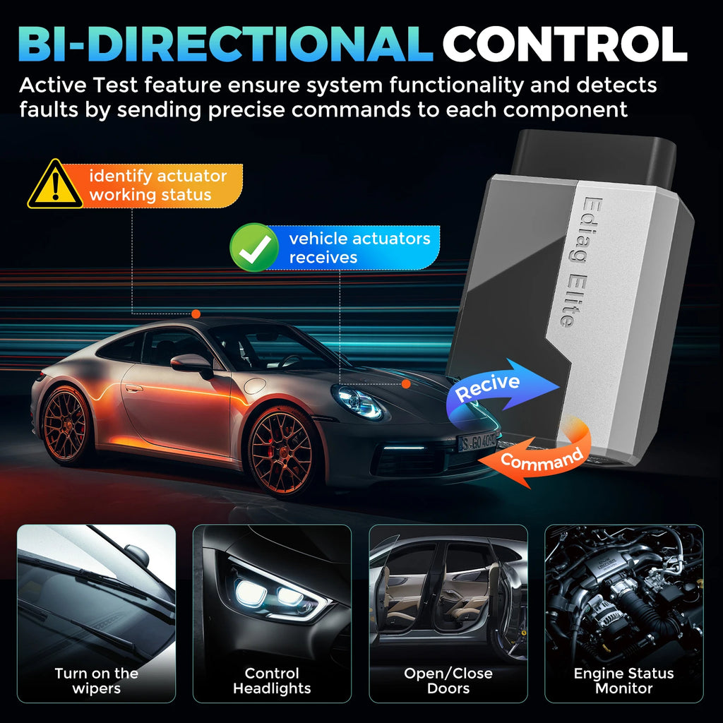 OBD2 Scanner all system auto car scanner 15 Reset Active Test CANFD FCA Autoauth