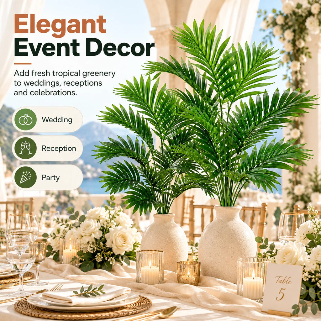 Artificial Palm Fronds, UV-Resistant Faux Tropical Leaves