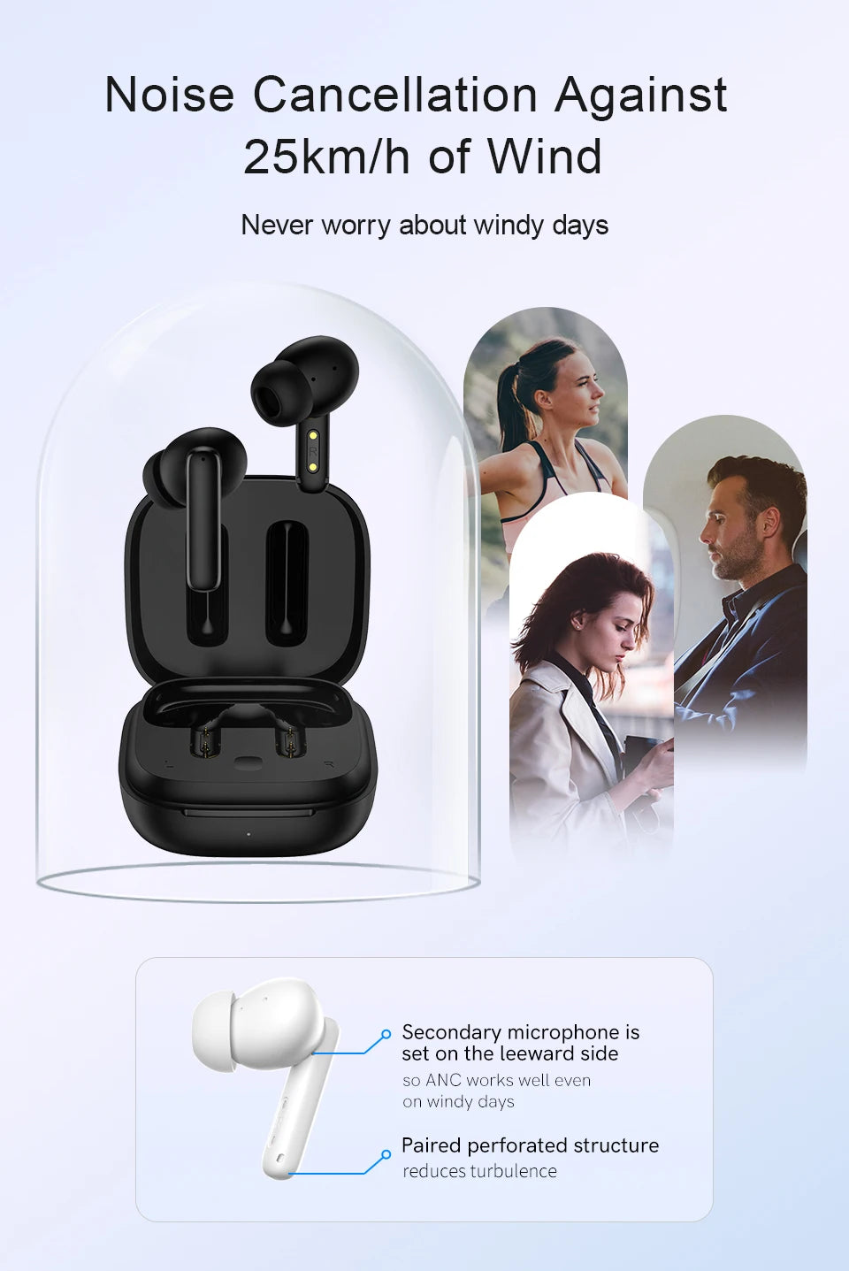 QCY T13 ANC Wireless Earbuds, Bluetooth 5.3 Active Noise Cancelling Earphones