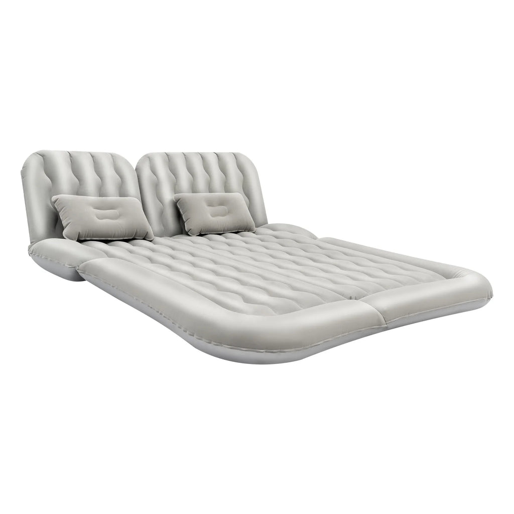 Inflatable Car Back Seat Air Mattress, Foldable Flocked Travel Bed with Pump