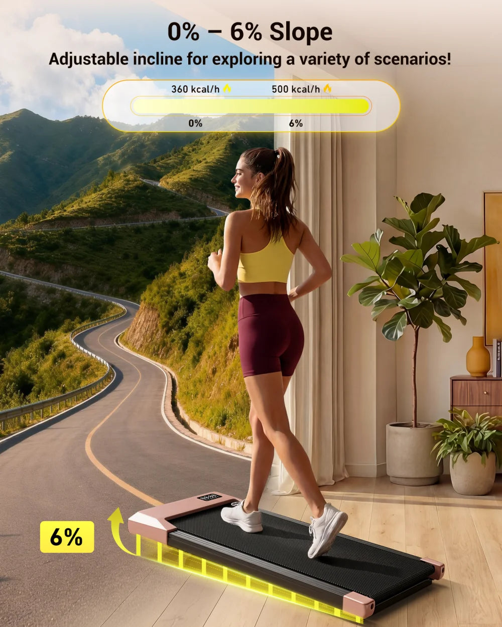 2-in-1 Under-Desk Walking Pad Treadmill