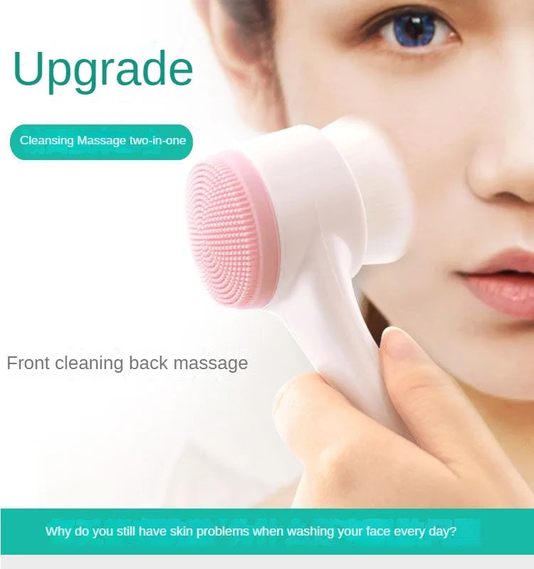 Double-Sided Silicone Facial Cleansing Brush