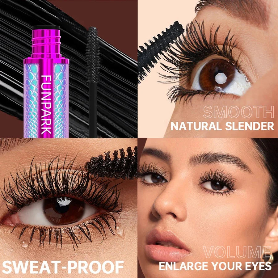 1PC 5D Black Eye Mascara Lengthened Thick Sweat Proof Silk Mascara with Big Eyes Korean Makeup Waterproof Curling Eyelash Gifts