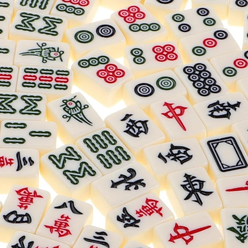 Authentic Mini Mahjong Set Portable Compact Travel Size for On-the-Go Family Fun Enhances Logical Thinking
