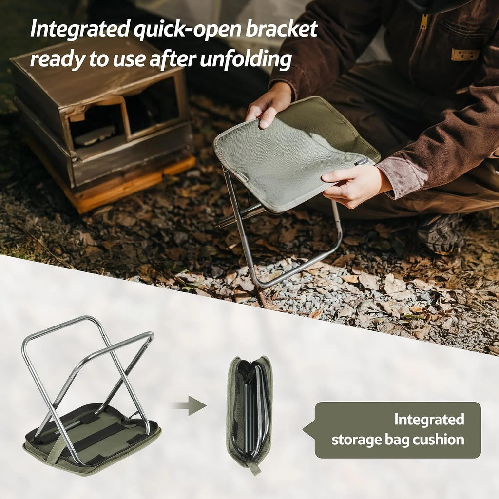 Naturehike Foldable Collapsible Backpack Portable Seat Stool Lightweight Mini Easy Carry Outdoor Travel Fishing Stool Picnic Stool