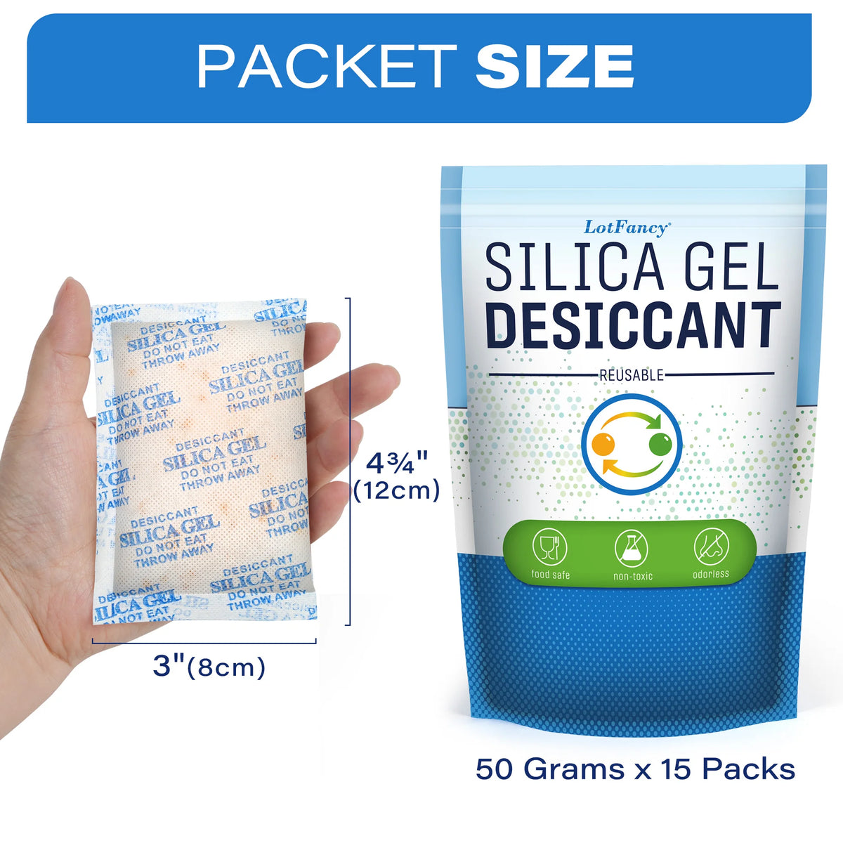 0.5 Gram Pack of 300 Reusable Silica Gel Beads Moisture Absorber Electronic Product Desiccant Dehumidifier Absorber Bag