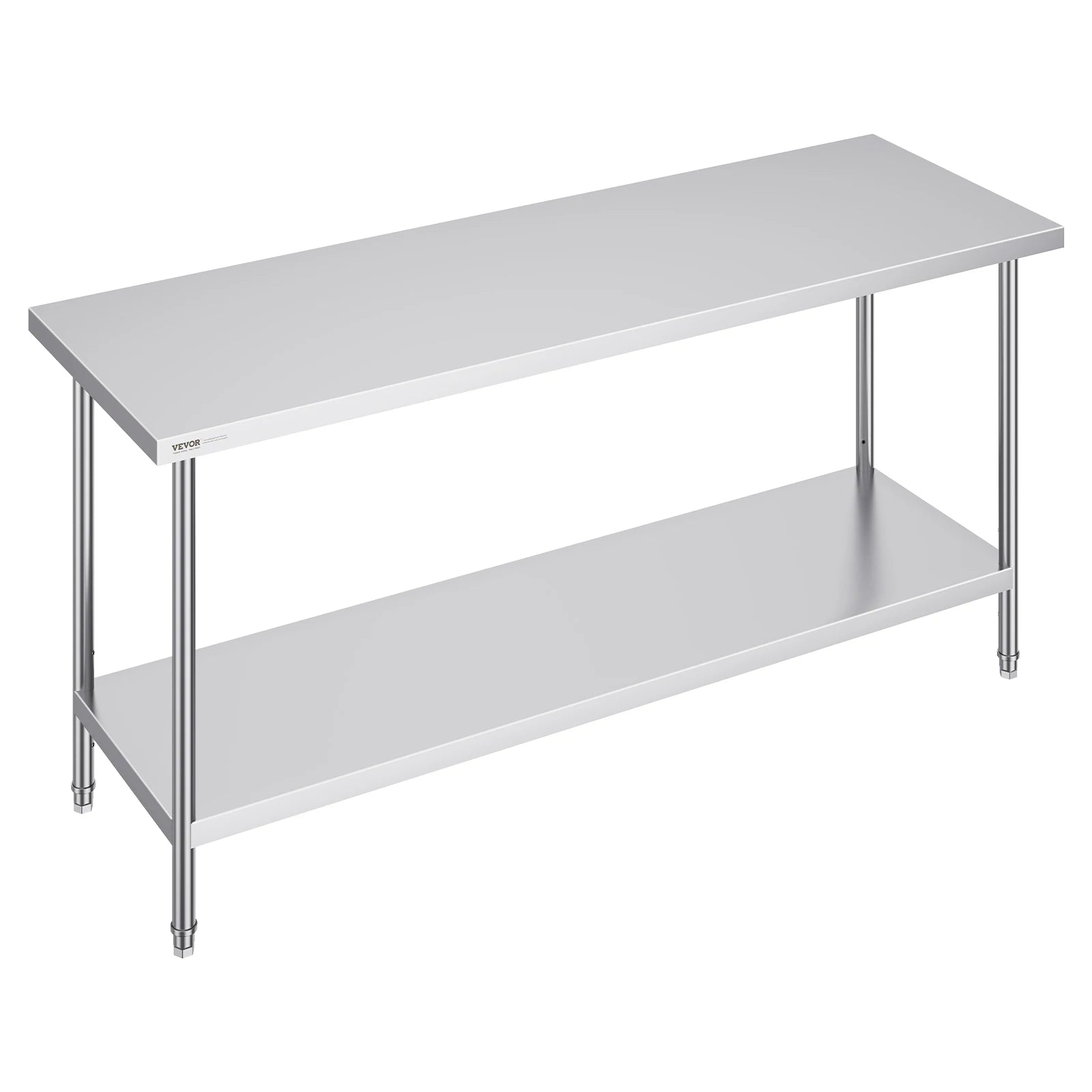 SucceBuy 4 Size Stainless Steel Prep Table Heavy Duty Metal Worktable Commercial Work Table for Restaurant and Home