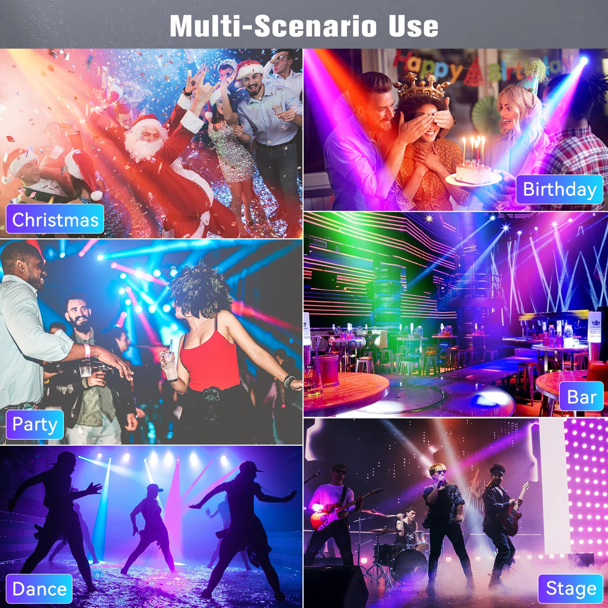 60W Gobo Moving Head Light DMX Remote Control Stage Lighting Effect Projector for DJ Disco Party Bar Club Wedding Birthday