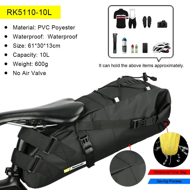 Bicycle Bag 5L-13L Full Waterproof Road Mountain Bike Cycling Rear Rack Bag Luggage Pannier Bike Saddle Accessories